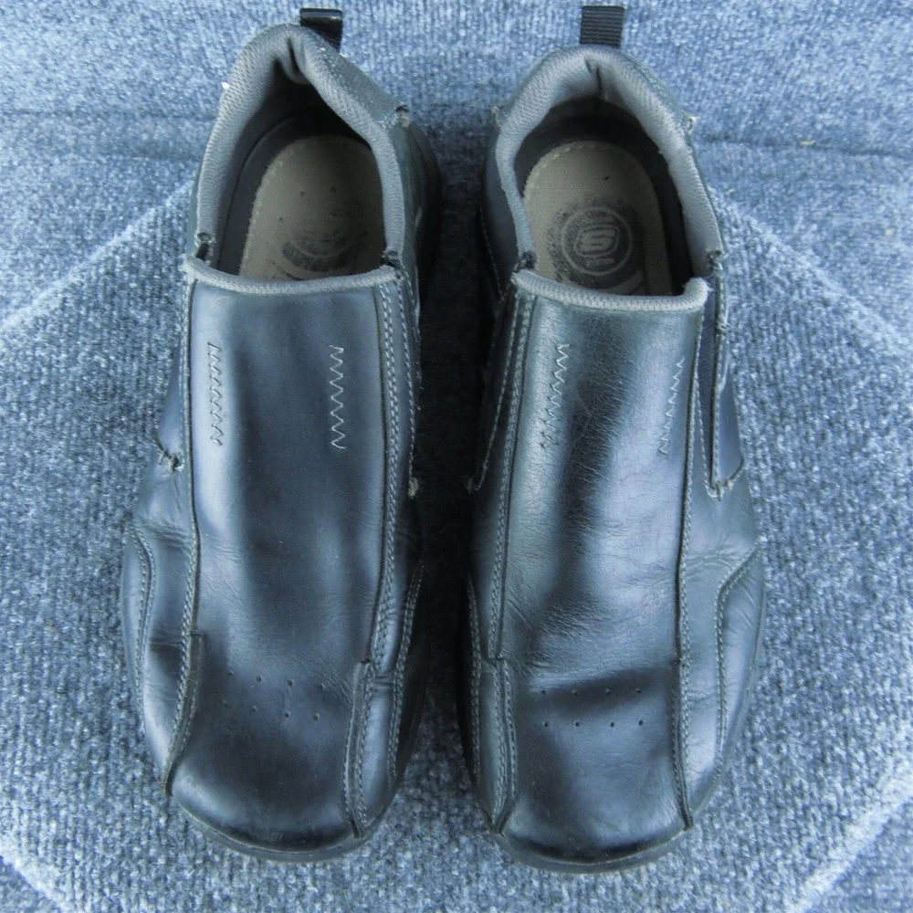 Skechers  Men Loafer Shoes Size 10 Medium Black Leather Slip‎ On